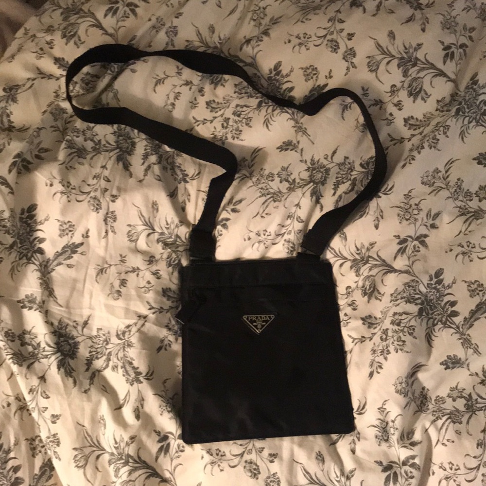Black crossbody Prada bag
